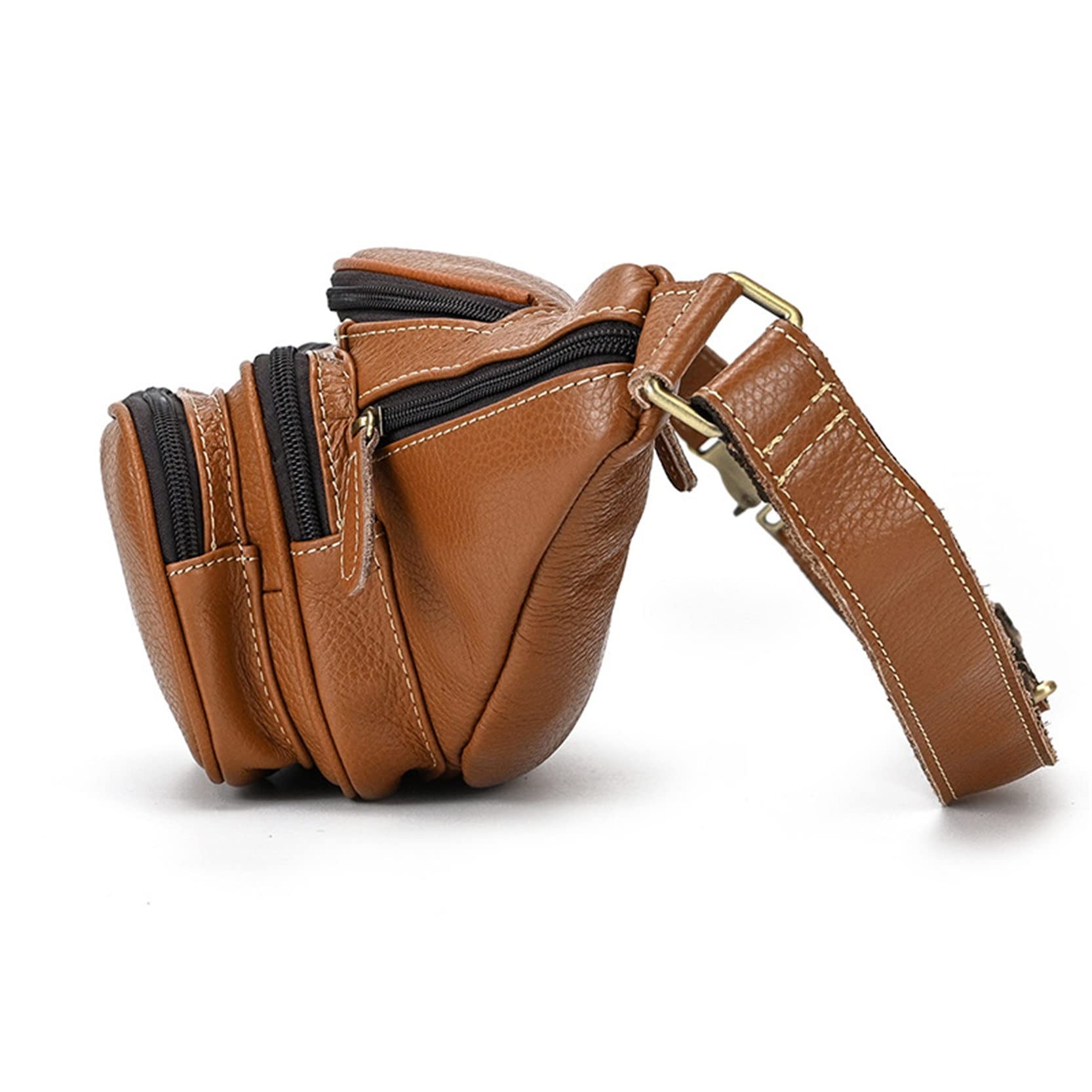 Stylisch Umhängetasche Bauchtasche Gürteltasche, Echtes Leder Taille Tasche for Mann Frauen Mode Fanny Pack Hüfte Bump Bag Telefonbeutel for Hund Walking Festival Wandern Radfahren Gürteltasche Reise