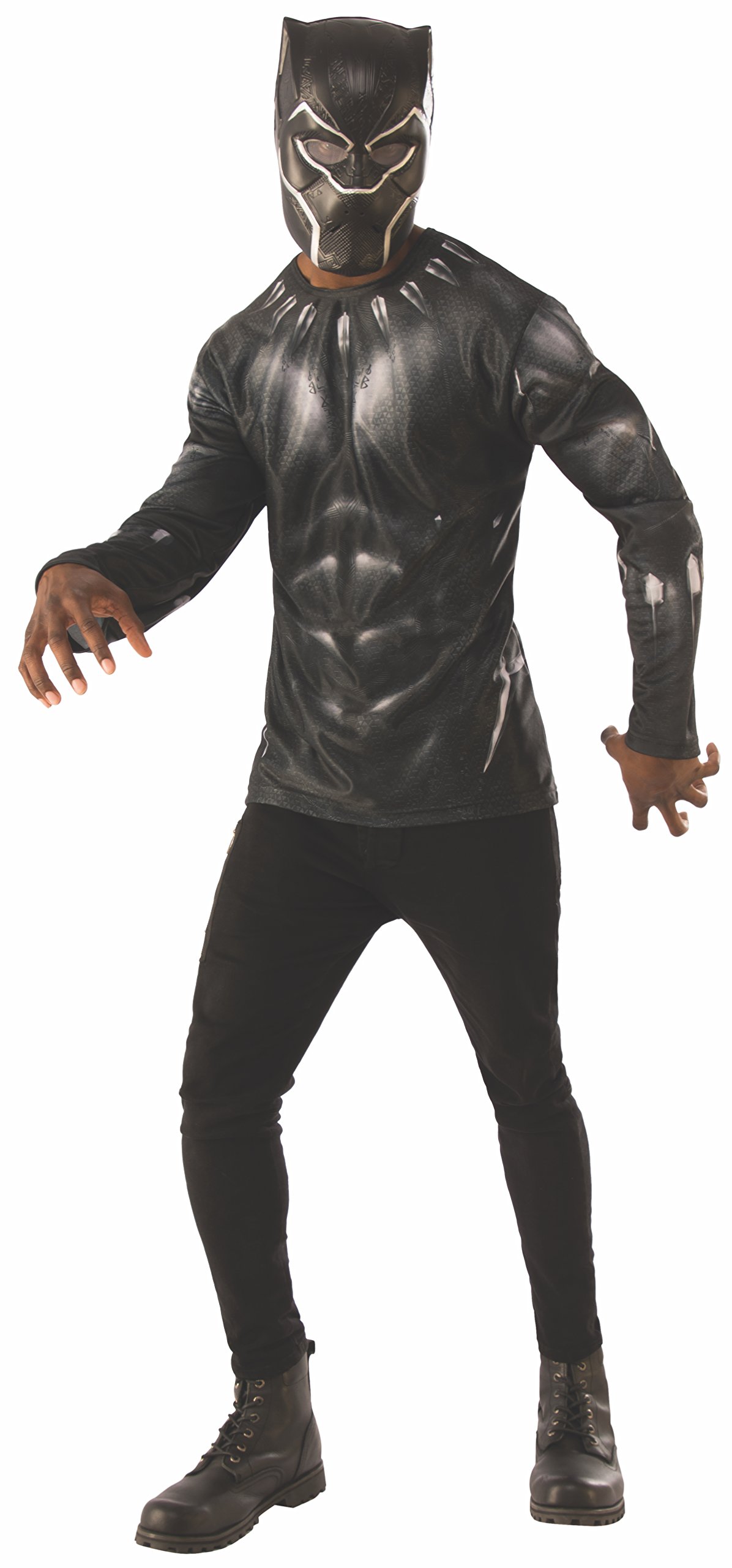 rubies men's black panther costume top set adult costume, multi, extra large