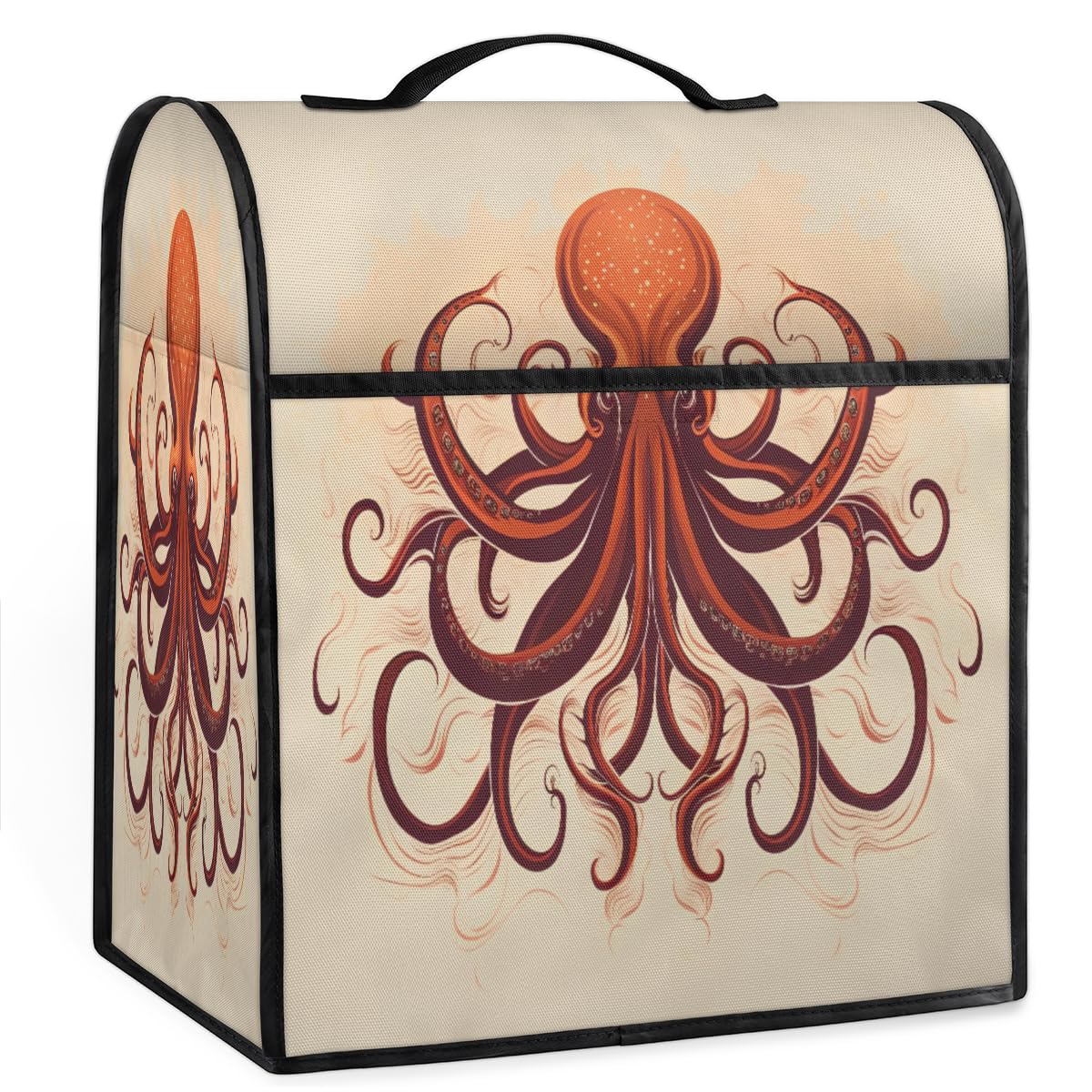 Coffee Maker Cover Octopus Pattern Kitchen Appliance Covers Small Appliance Covers Blender Cover Juicer Cover Dust Covers for Kitchen Appliances with Top Handle and Pockets,Washable,B581