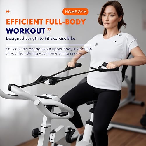 Miniatura 2 de Enakong Bandas de resistencia con asas para bicicleta estática, bandas de entrenamiento compatibles con bicicleta Peloton y más, ideales para
