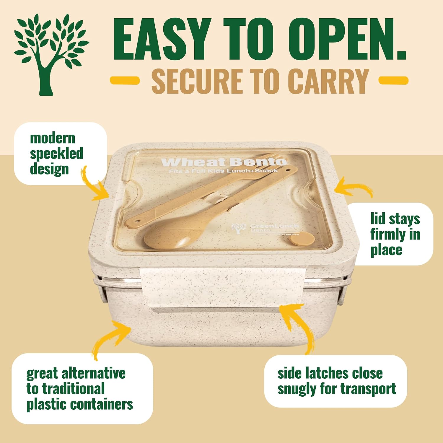 Greenlunch Bento Lunch Box Kids Compartment