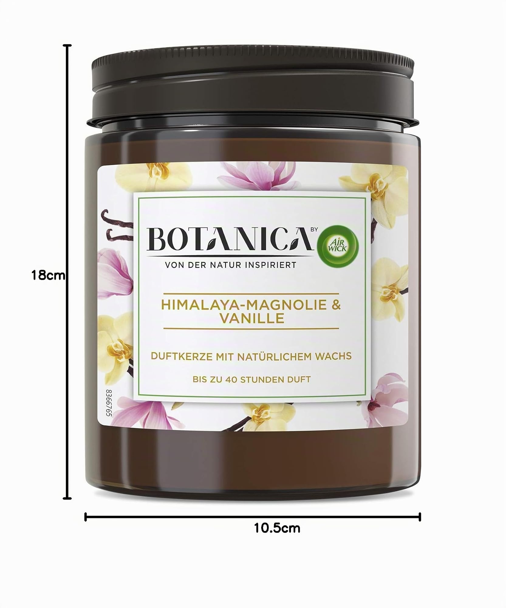 Botanica by Air Wick Duftkerze – Duft: Himalaya-Magnolie & Vanille – Nachhaltig hergestellt mit natürlichen Inhaltsstoffen – 6 x Kerze im Glas