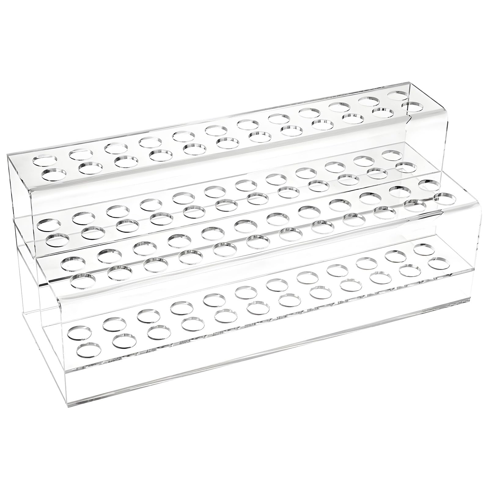 Photo 1 of Acrylic Pen Holder, 48-Slots Pen Display Stand 2 Tier Pencil Display Desk Stand Clear Eyebrow Pen Stand Makeup Brush Rack Organizer for Home Office Desk School Supplies