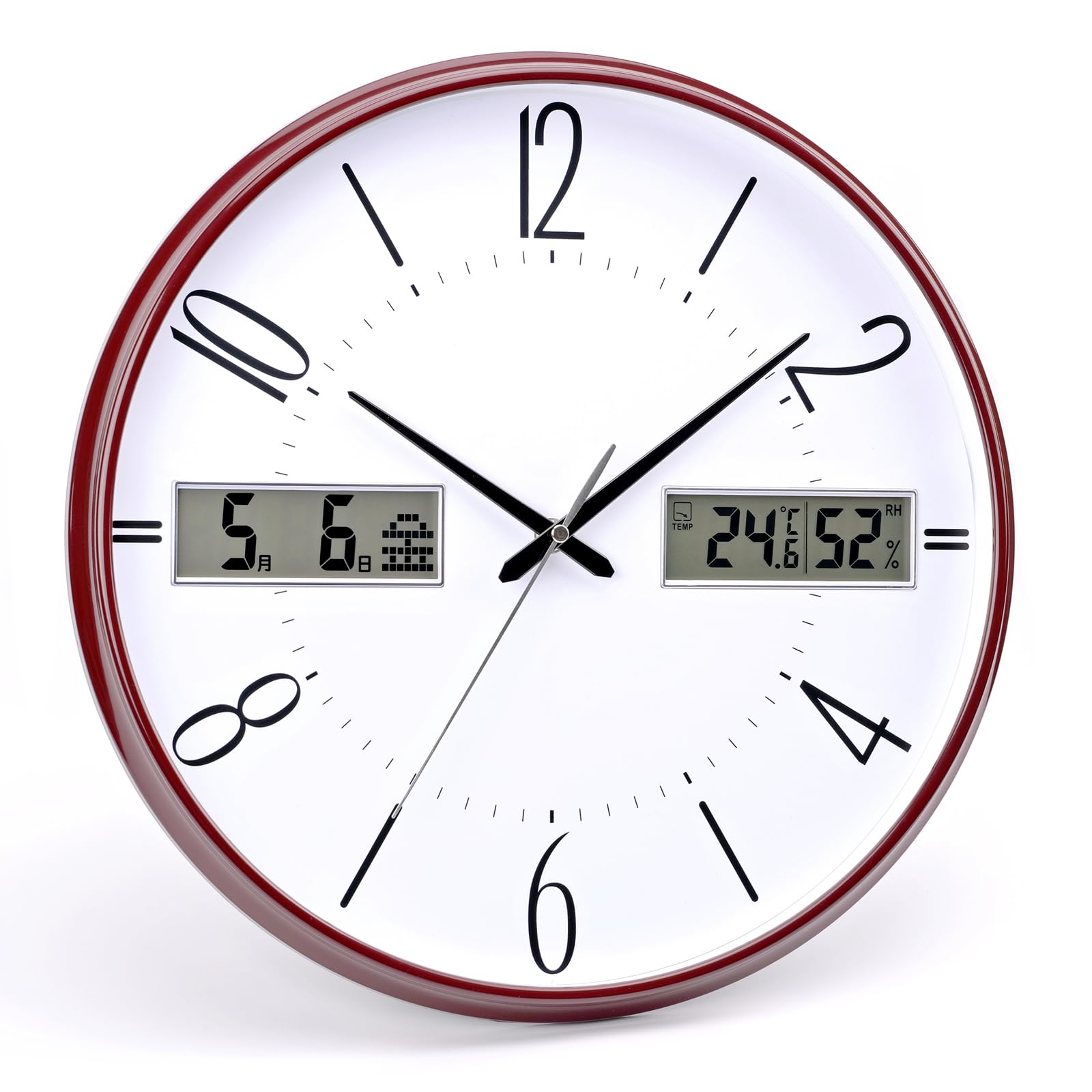 Amazon.co.jp: 掛け時計 電波時計 直径38cm 静音設計 連続秒針 日付