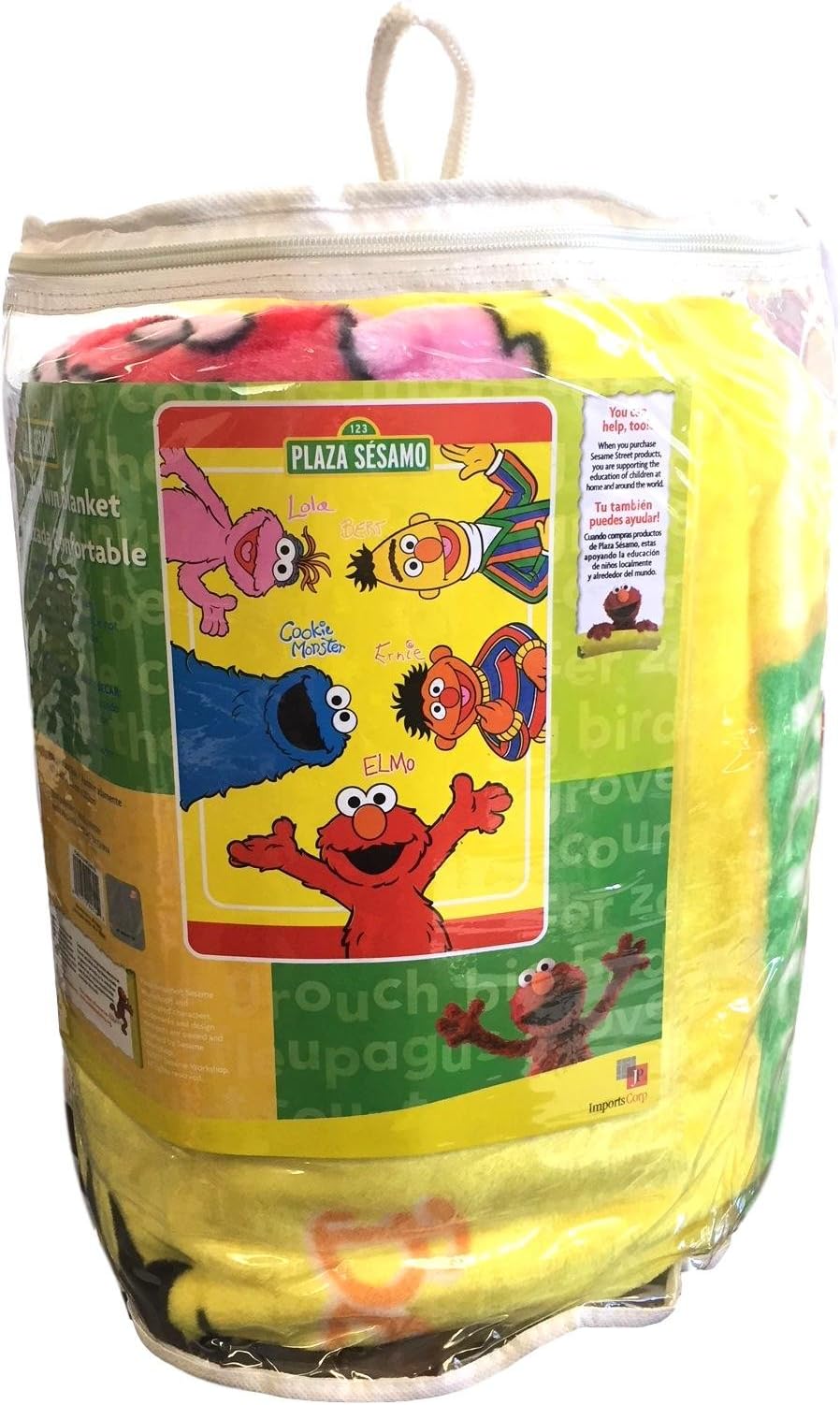 Plaza Sesamo Elmo and Friends Plush Twin Blanket 60" x 80"