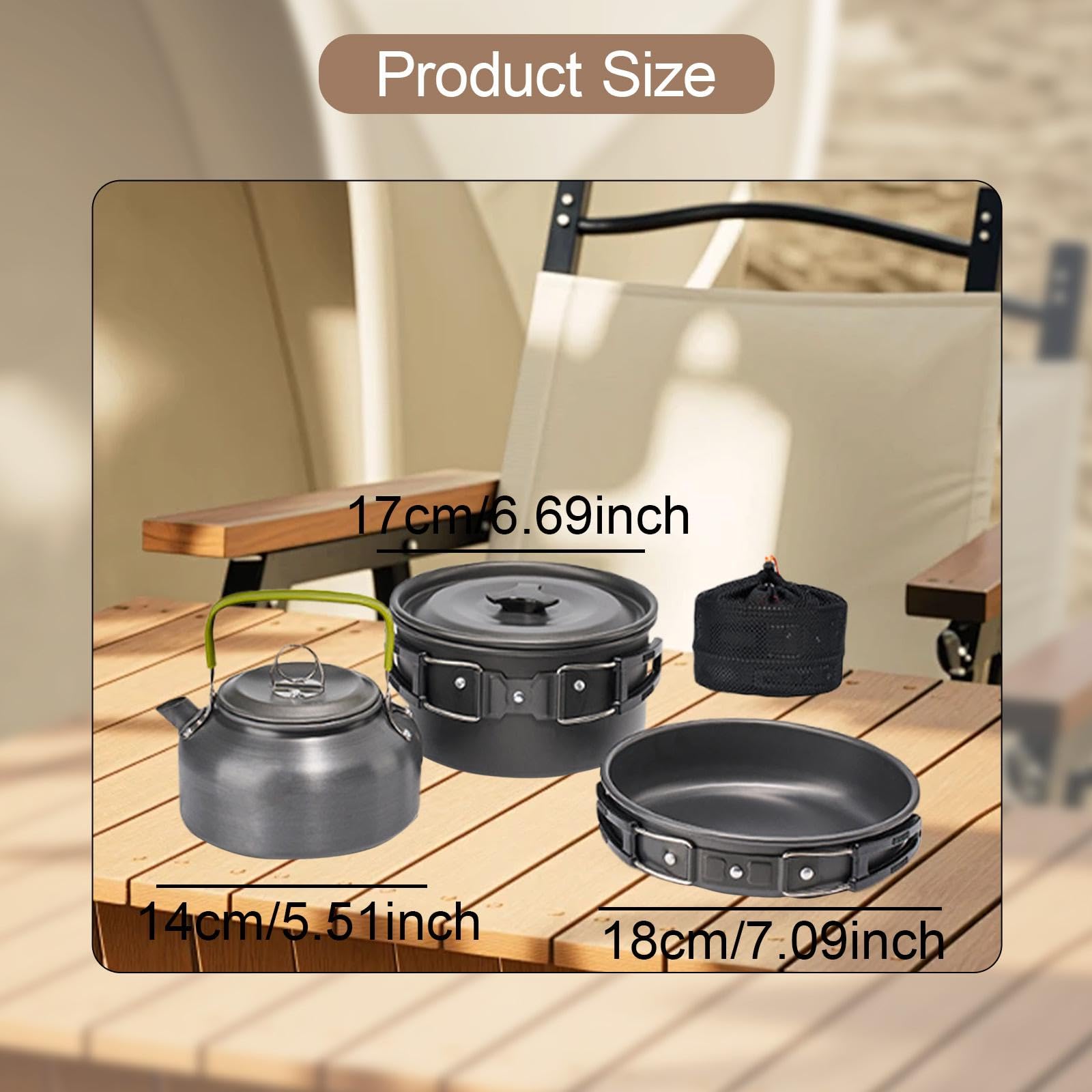 Amazon | Shamiina アルミクッカーセット キャンプクッカー アウトドア