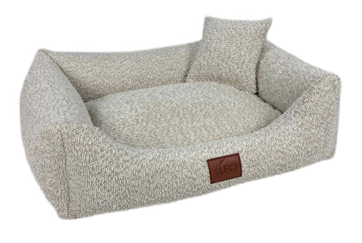 Sofa Boucle Hundebett Hundekissen Hundesofa. Bezug abnehmbar waschbar. (Creme, L 100x80)