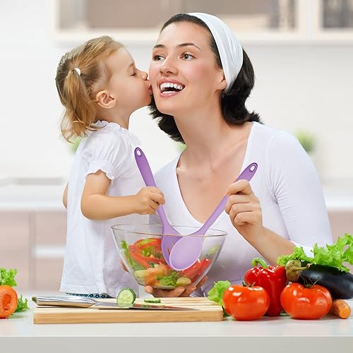 Miniatura 7 de Cucharas para mezclar, cuchara ranurada de silicona, cucharas de silicona para cocinar, cucharas de servir para mezclar, servir, escurrir, agitar,