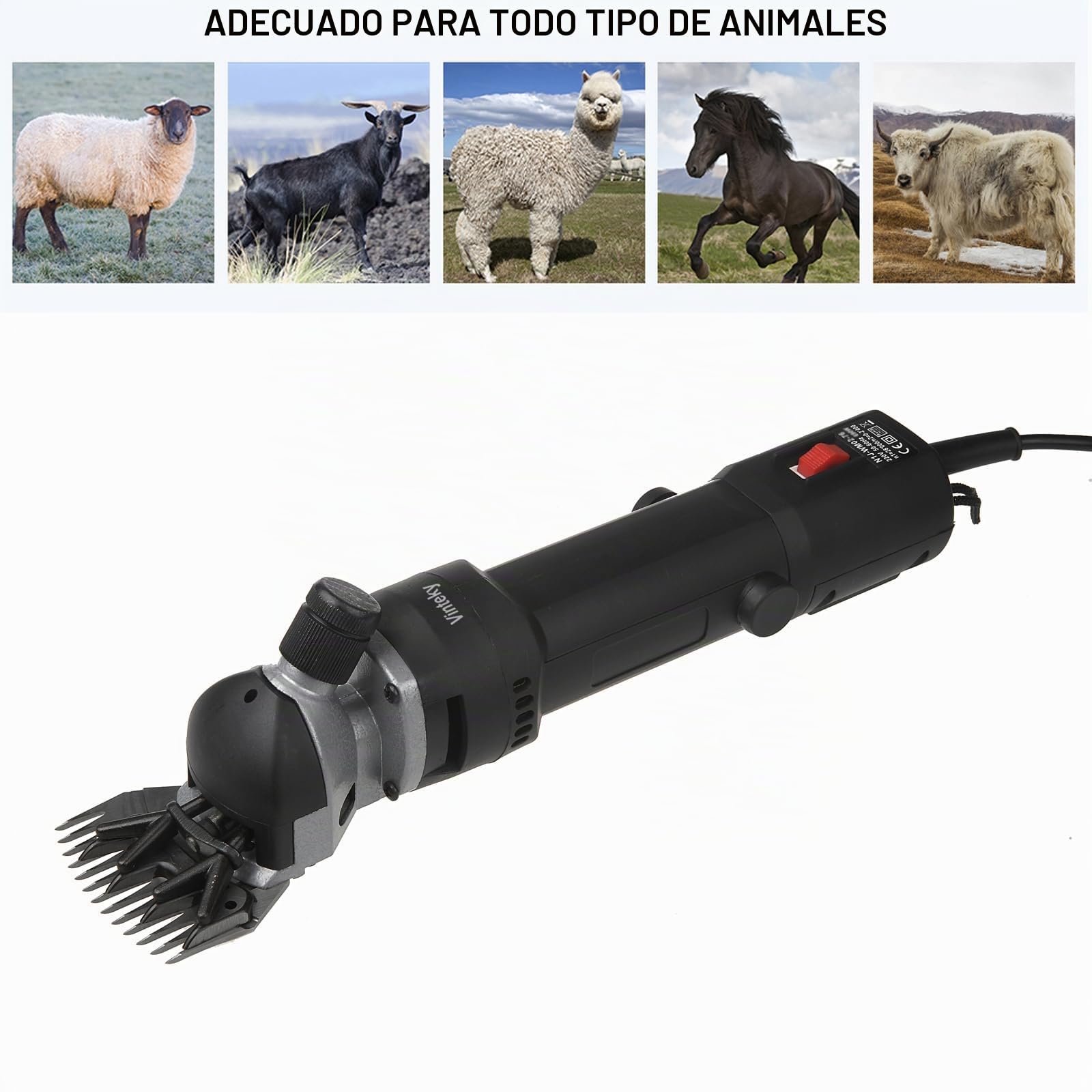 Vinteky Esquiladora Eléctrica Profesional de 690 W para Oveja, Esquiladora para Ovejas Eficiente, Ahorro de Trabajo (Negro)