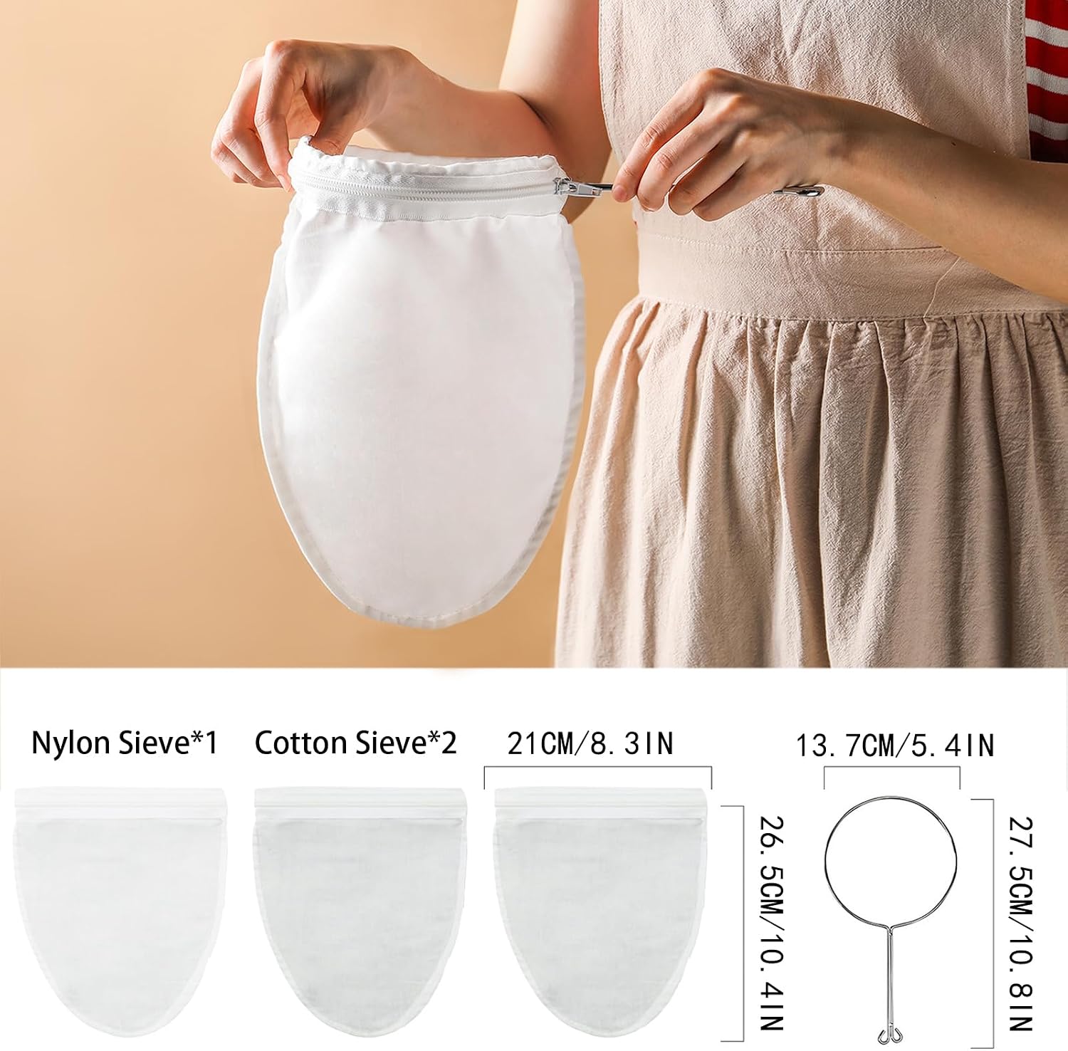 Nut Milk Bag Strainer with Stand Strainers Fine Mesh Bag Cheese Cloth Bag S