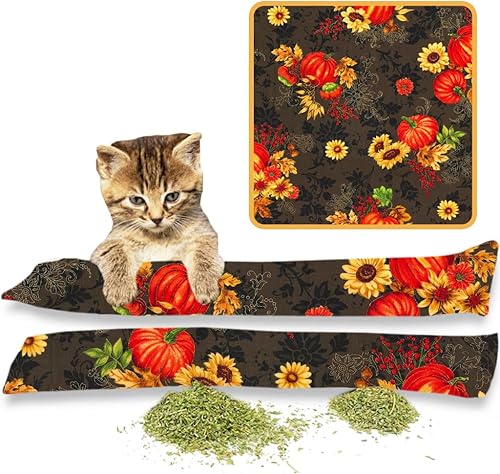 Miniatura 14 de Juguetes para patear gatos – Juego de 2 palos duraderos para gatos y gatitos con hierba gatera 100% potente. Hecho a mano en Estados Unidos. Fomenta