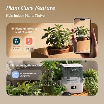 LEVOIT Humidifiers for Bedroom Large Room Home, (6L) Cool Mist Top Fill Essential Oil Diffuser for Baby & Plants, Smart App & Voice Control, Rapid Humidification & Auto Mode - Quiet Sleep Mode, Gray