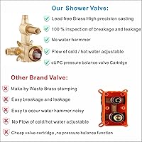 Vista 4 de Brushed Gold Shower System, Wall Mounted Shower Faucet Set with 12-Inch Rain Shower Head and Handheld Shower Spray, High Pressure Shower Combo Set