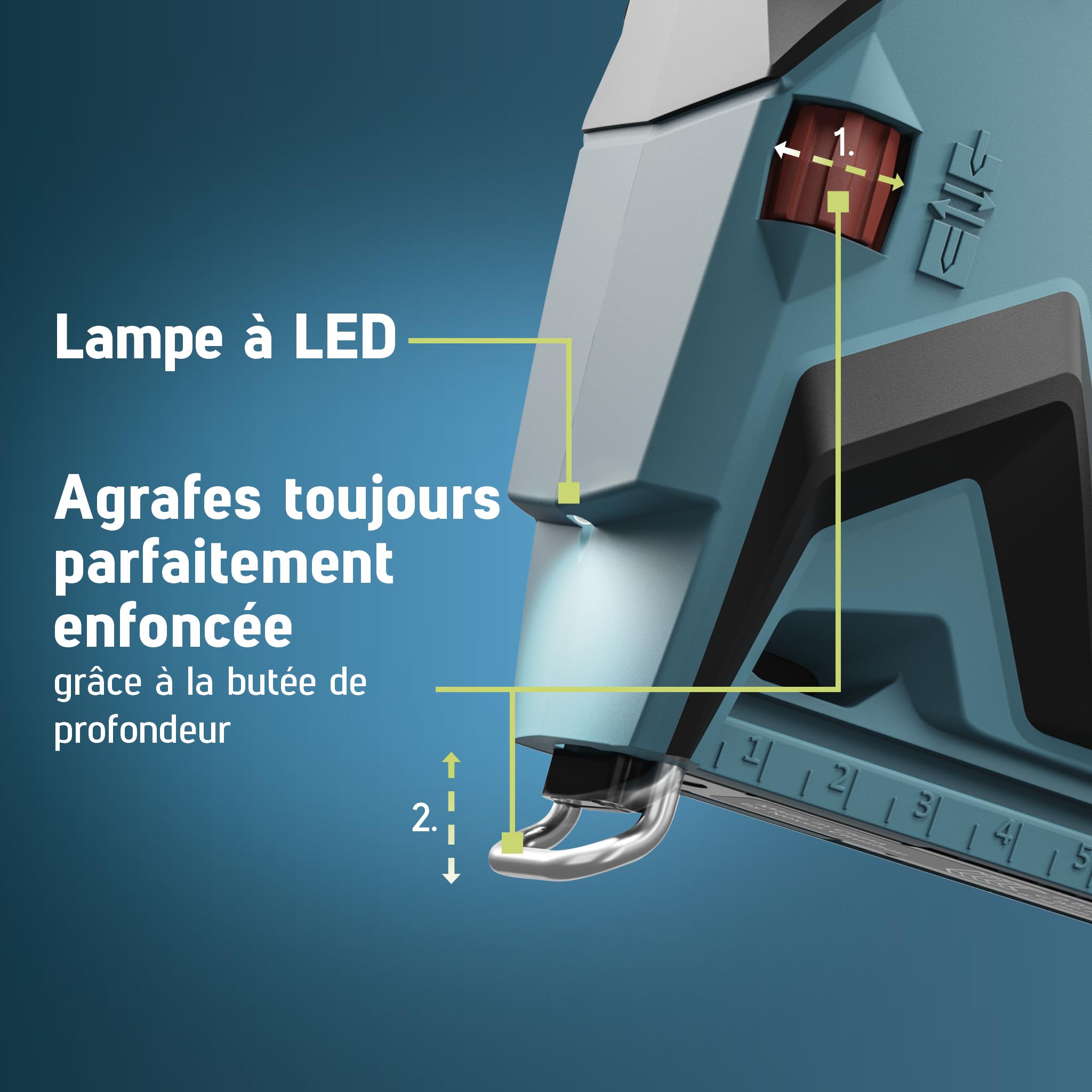 NOVUS TOOLS Agrafeuse sans fil professionnelle J-551 Kit avec 9.800 agrafes │ Pour agrafes en fil plat 6-14 mm et clous 16 mm │ Compatible avec CAS 18V │ Agrafeuse cloueuse sans batterie et chargeur