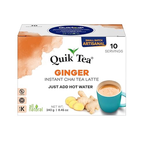 Miniatura 18 de QuikTea Instant Vegan Turmeric Ginger Chai Tea Latte – 10 unidades, brillo de cúrcuma terrosa con calor de jengibre picante, baja cafeína, sin
