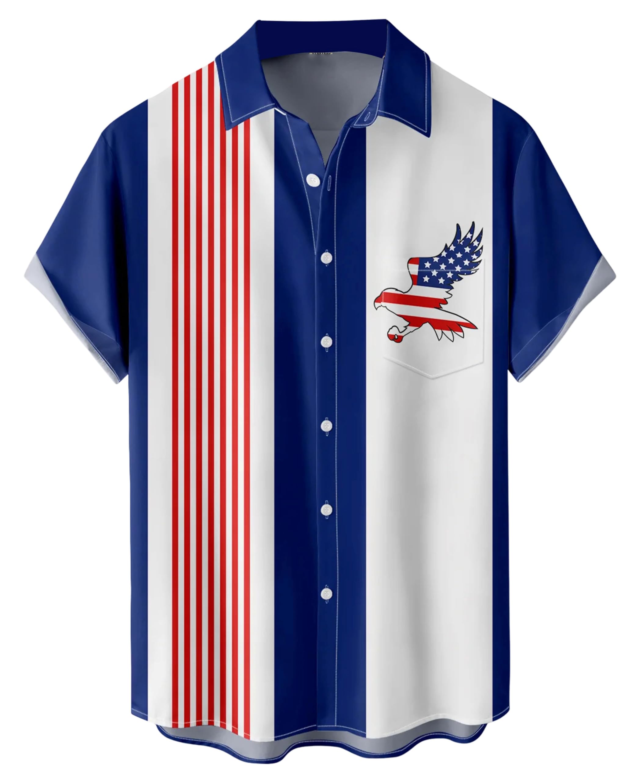 Hodaweisolp Men's Casual Short Sleeve Button Down Bowling Summer Loose Hawaiian Beach Shirts