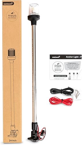 Miniatura 10 de EVERBEAM Luz de anclaje ajustable de acero inoxidable P600 para barcos de pesca y embarcaciones marítimas - Proporciona visibilidad de 360 grados
