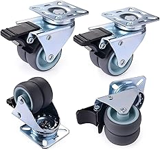 Herenear 4 x Heavy Duty Swivel Castors with Stop Brake for Furniture 600kg Capacity