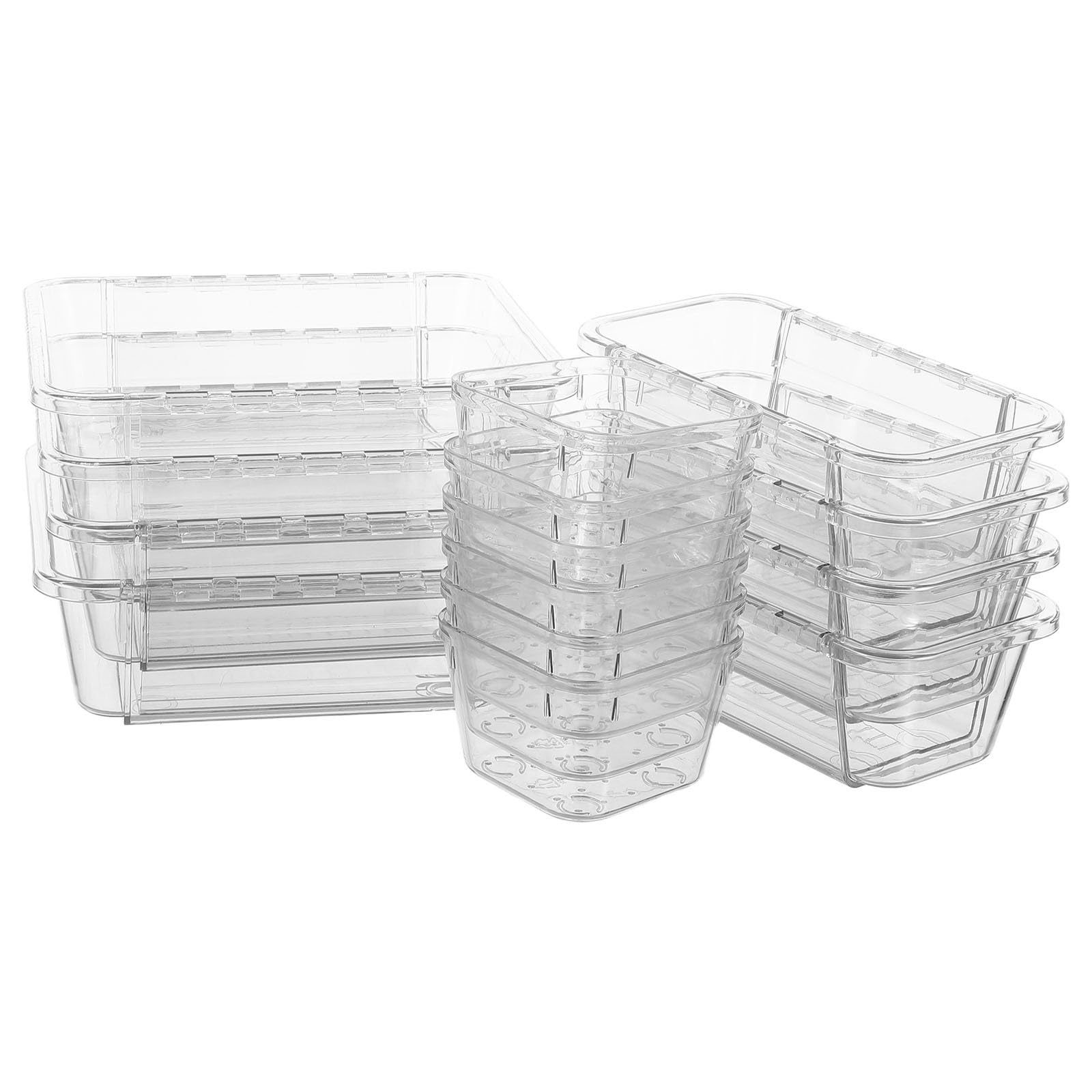 14 Pièces Transparent Organisateur de Tiroir Extensible en Plastique et