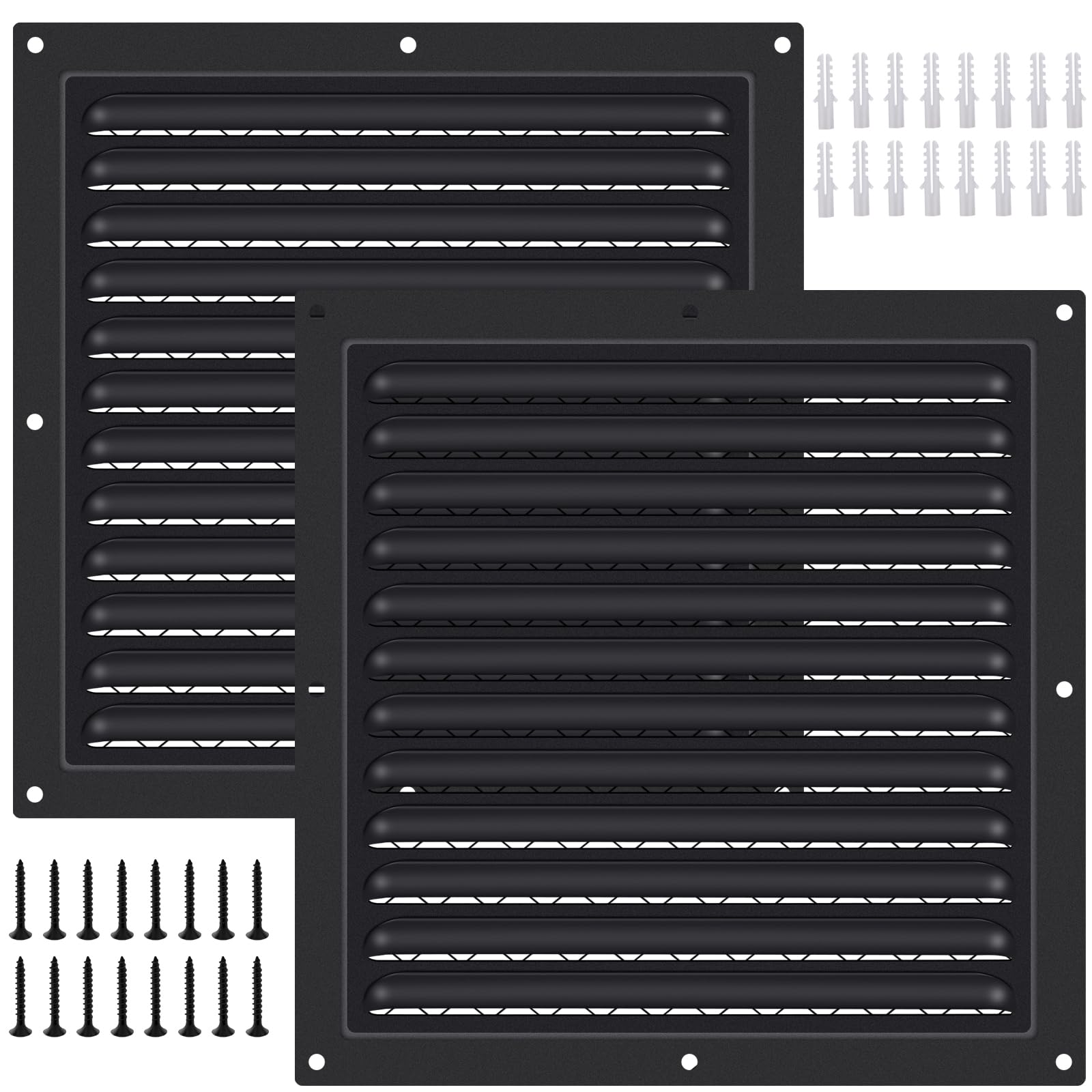 2 Pcs Attic Vent 10" X 10" Shed Vents Metal Gable Vents for Houses Wall Vent with Screen Vent Covers for Home Garage Attic Ceiling, Boost Ventilation and Guard Against Moisture