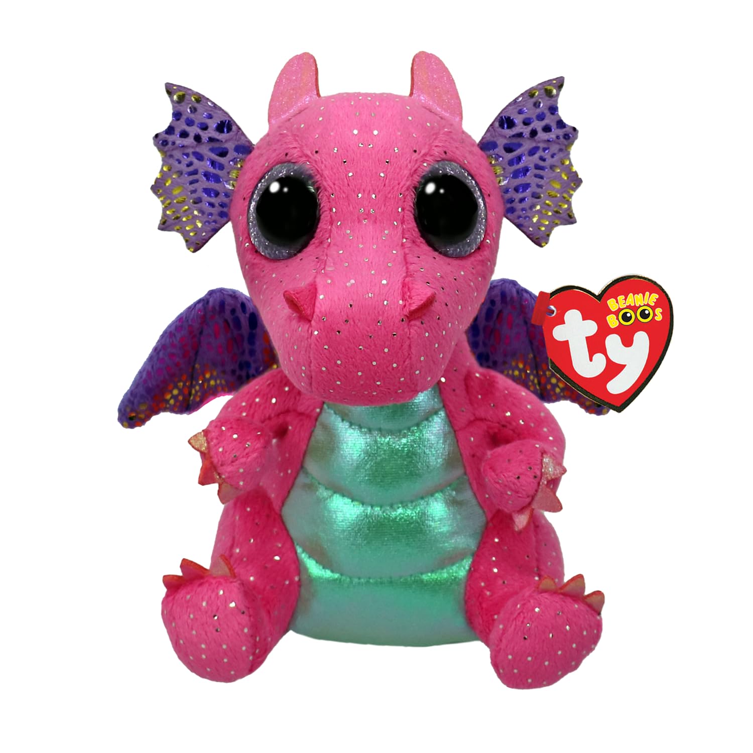 TY Spitfire Dragon Beanie Boo 15cm Soft Plush Toy for Kids – Collectible Stuffed Animal, Teddy, Plushies, Cuddly Toy Gift for Boys and Girls