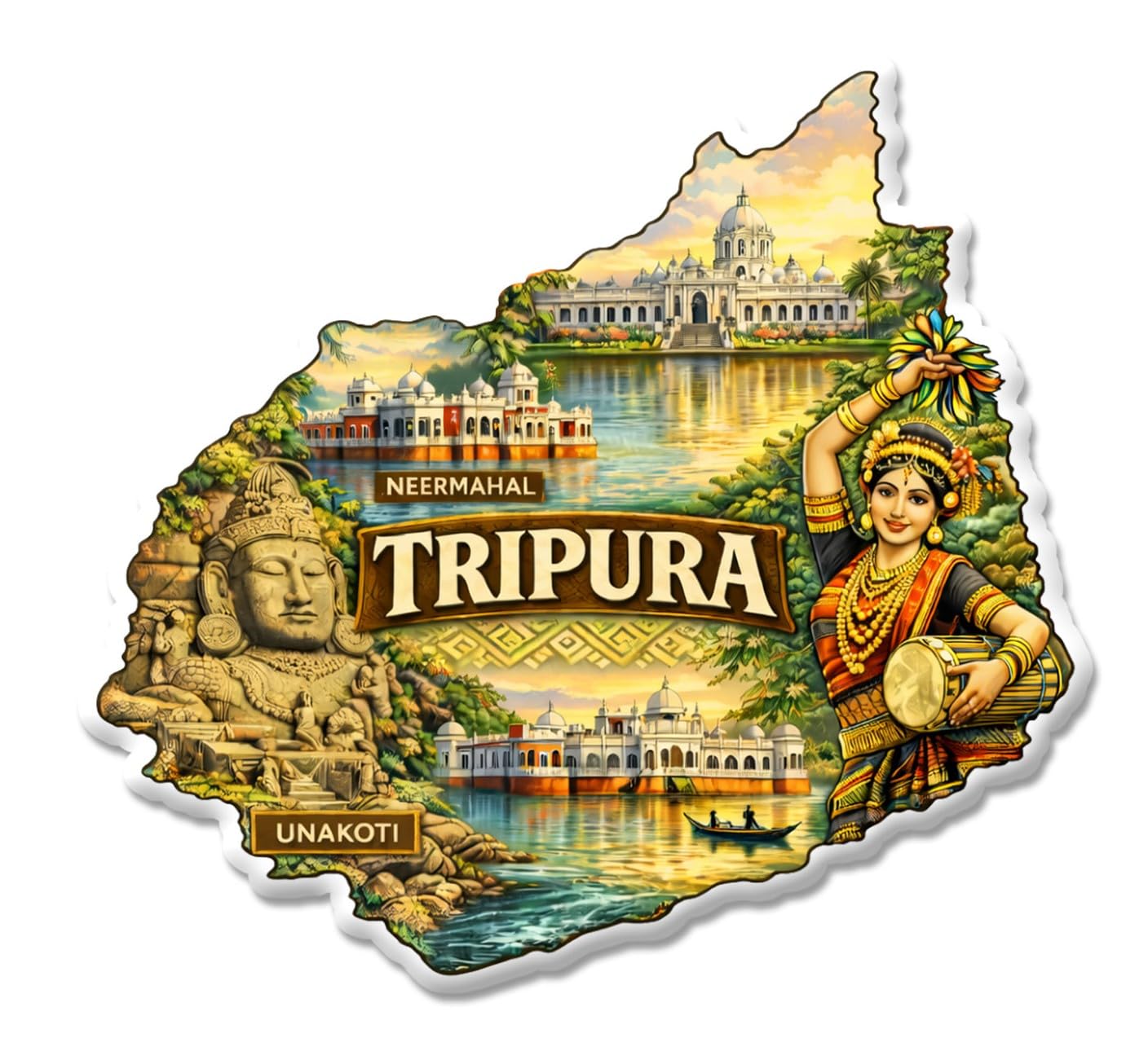 Kerala Fridge Magnet - God's Own Country Design -23