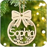 Personalized Christmas Ornaments with Name,Wooden Christmas Tree Ornaments 2025 with Custom Family Name for Kids Adults,Xmas Ornaments for Christmas Tree Gifts (01-6 Styles of Christmas Ornament)