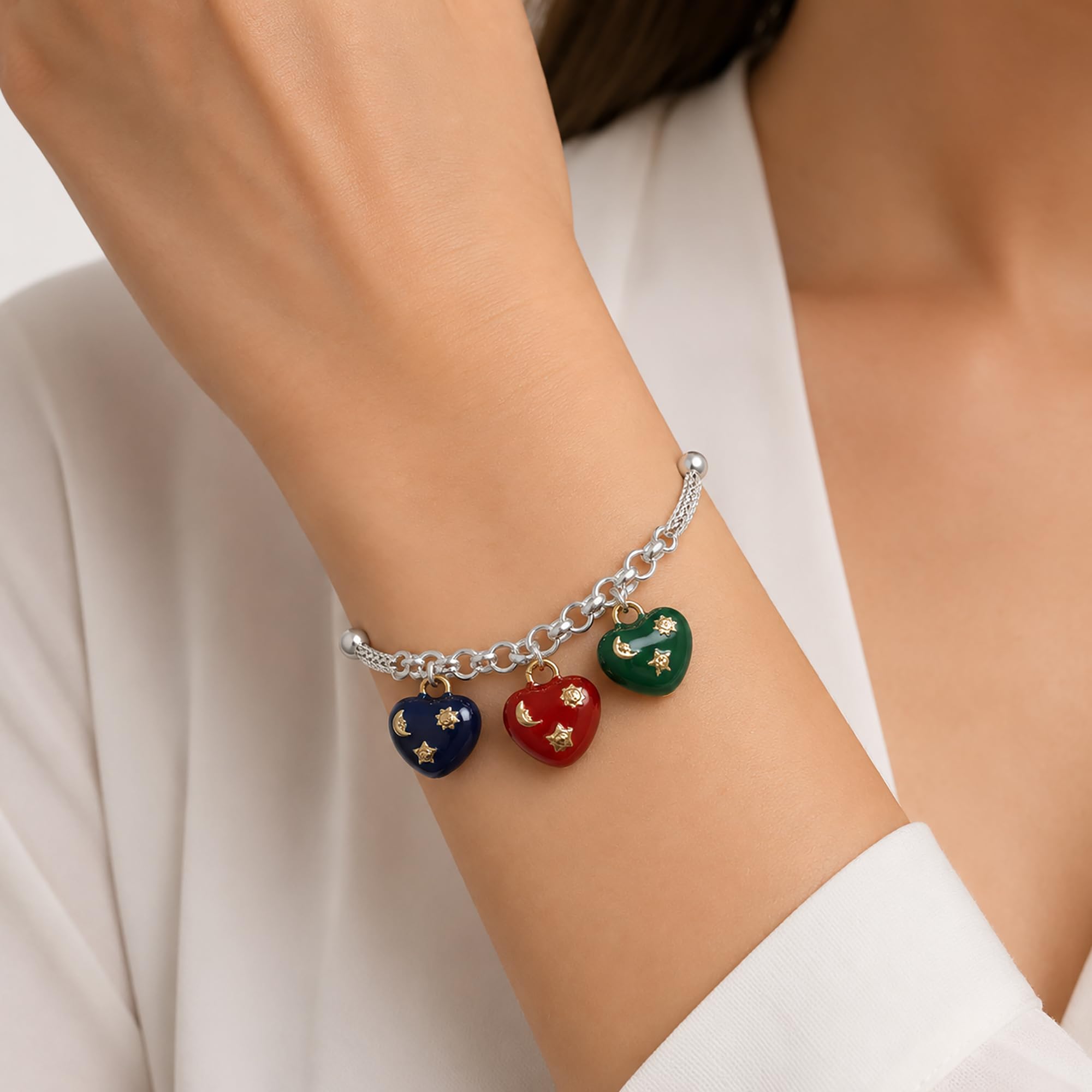 Gioielli Aurum Bracciale Donna Argento 925 con Charm Cuore Pendente
