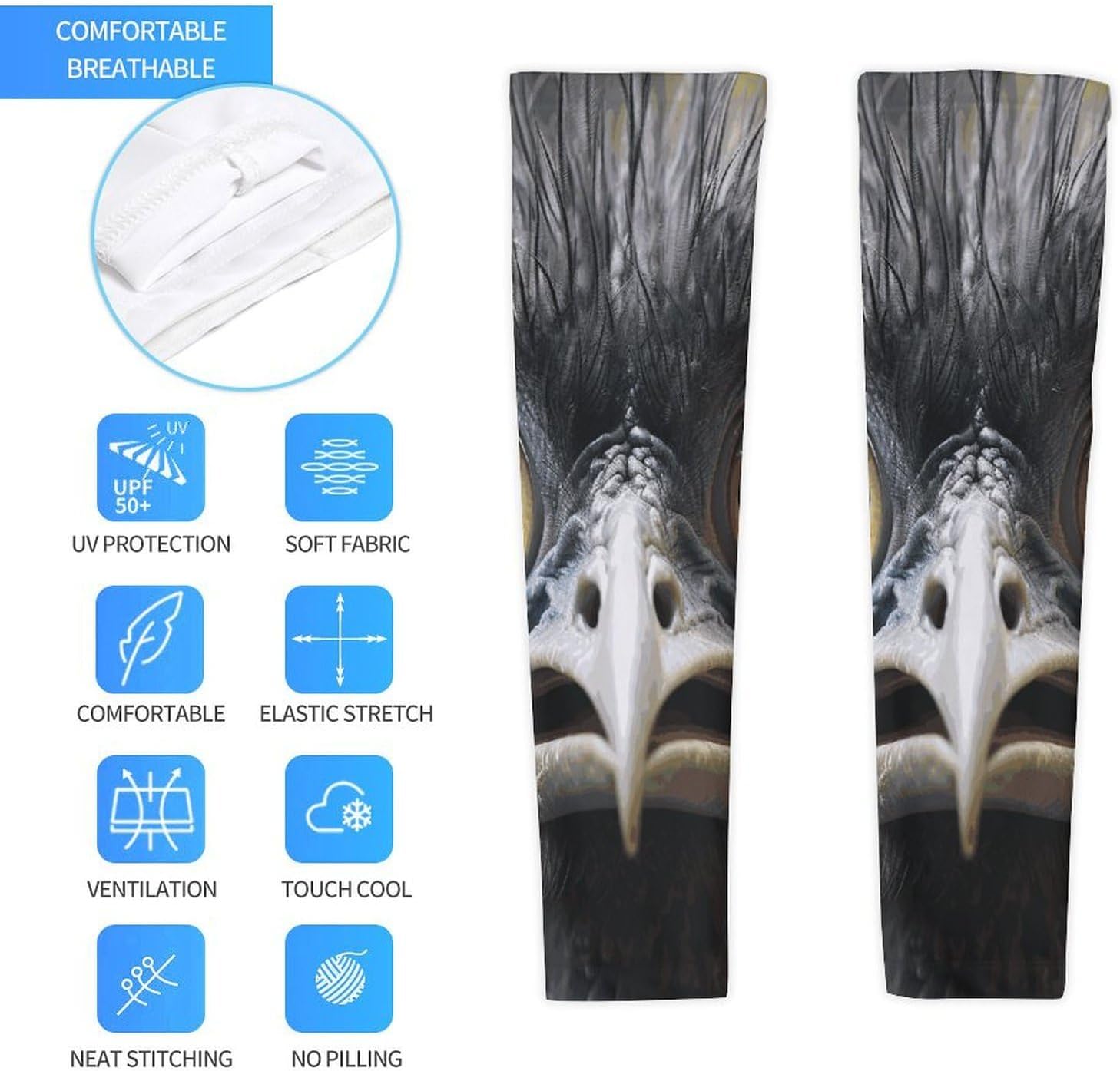 Sun Protection Arm Sleeves Cooling Compression Arm Covers 1 Pair | Emu Sports Compression Sleeves Cooling Arm Sleeves for Cycling Golf Fishing Driving Hiking