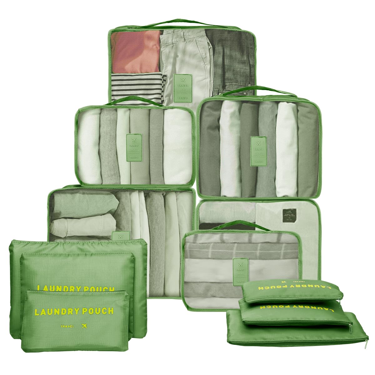 TXBOBECO 12-teilige Koffer Organizer Set Packing Cubes für Reisen Schuhbeutel Kosmetiktaschen