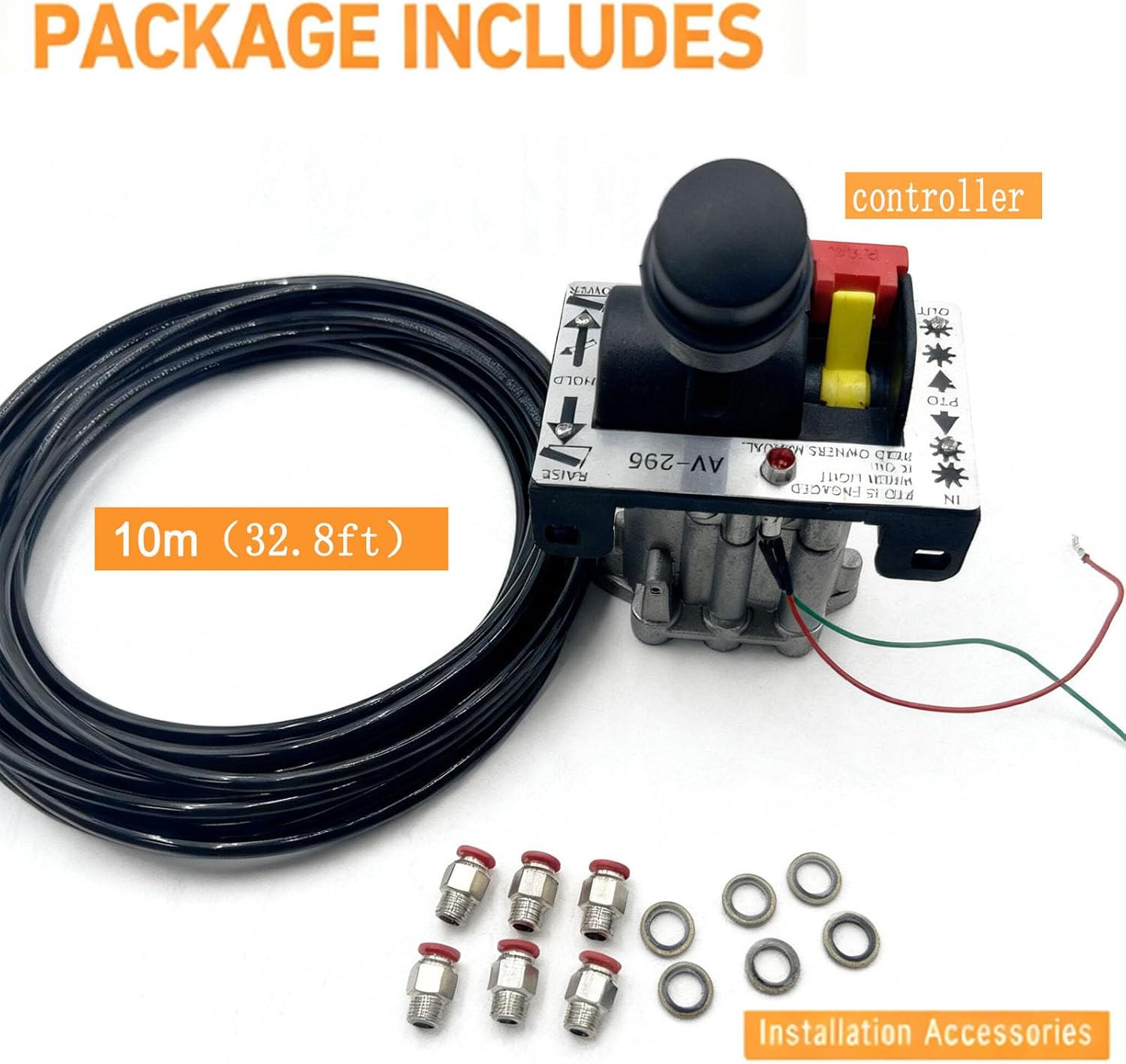 Dual Valve PTO Control Kit with Kickout - Includes Valve, 10m Air Tube & Mounting Hardware