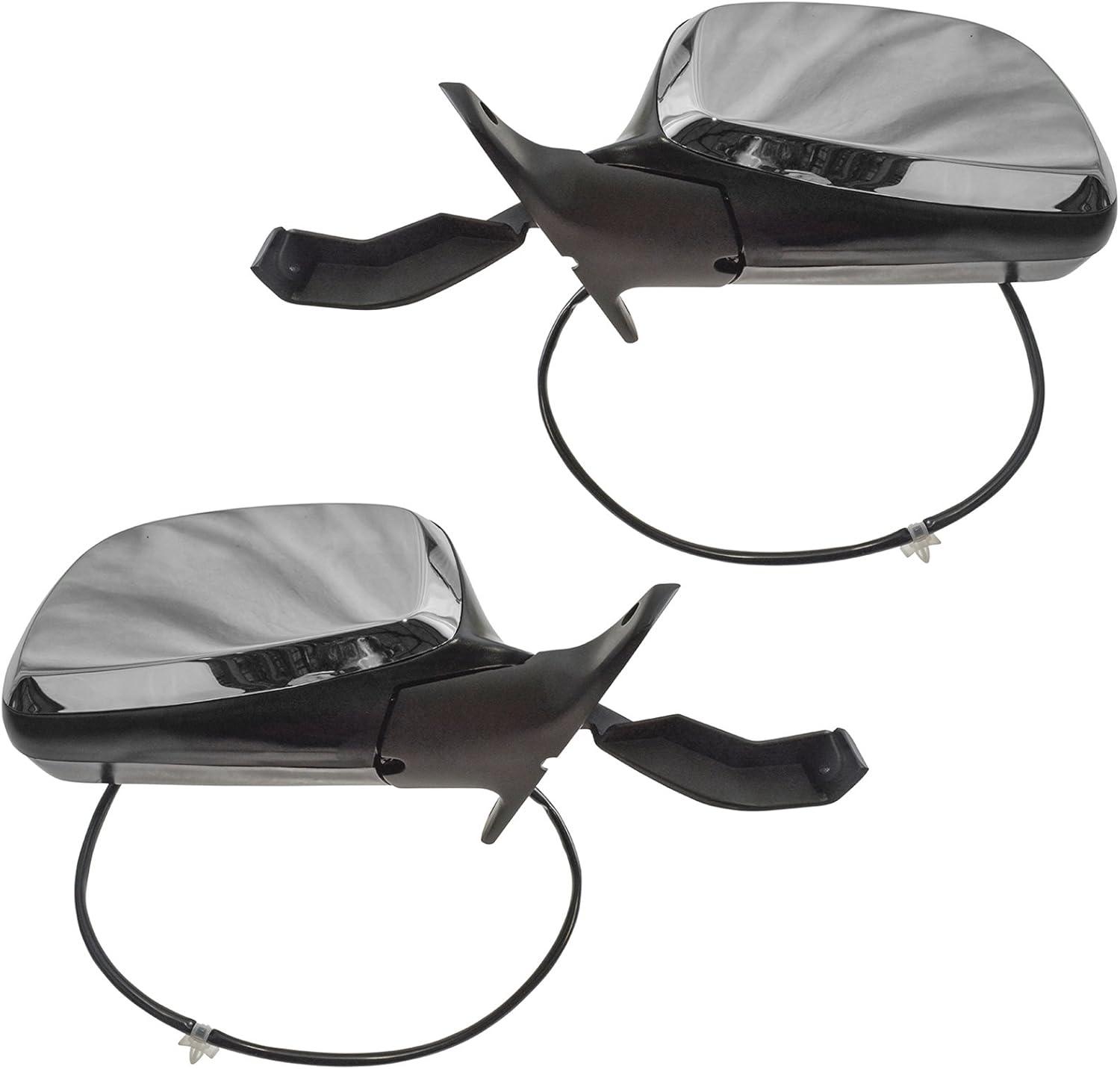 Driver and Passenger Side Mirror Assembly Set Power Chrome Compatible with 1992-1996 Ford Bronco 1992-1997 F-150 1992-1996 F-250 without Performance Package
