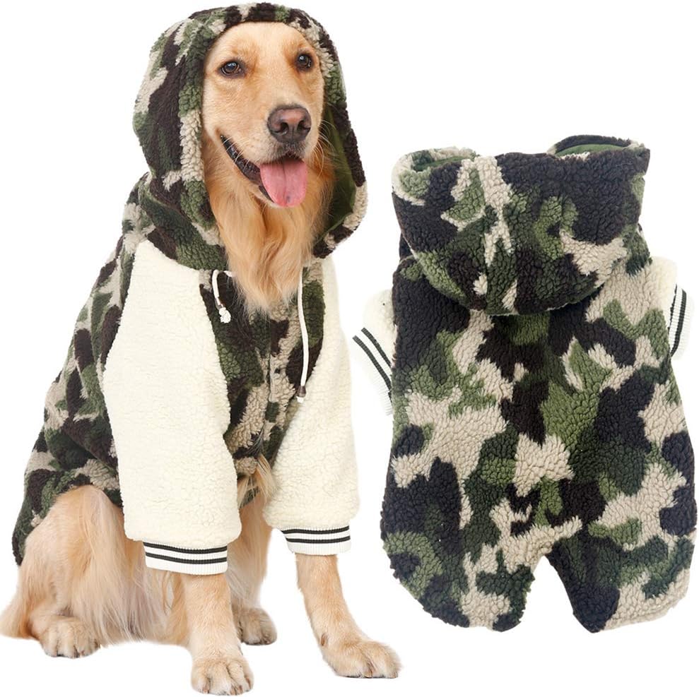 Dog Cold Weather Coats for Large Breeds Thicker Hoodie Lamb Cashmere Jacket Pet Clothes for Golden Retriever Labrador Samoyed Border Shepherd Large Dog (3X)