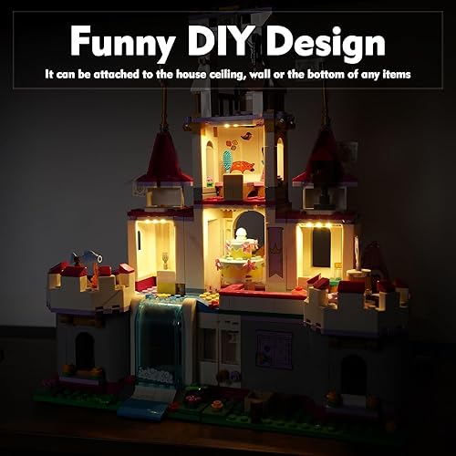 Miniatura 6 de BrickBling 1 paquete de luces LED blancas cálidas 4 en 1, luz LED alimentada por USB, compatible con ladrillos Lego