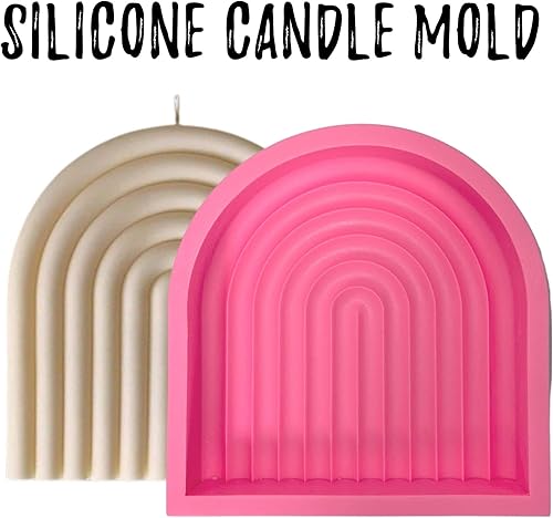 Miniatura 3 de Molde de vela de silicona arco iris para hacer decoración del hogar, molde de resina de resina para decoración de velas, decoración de velas, 0.8