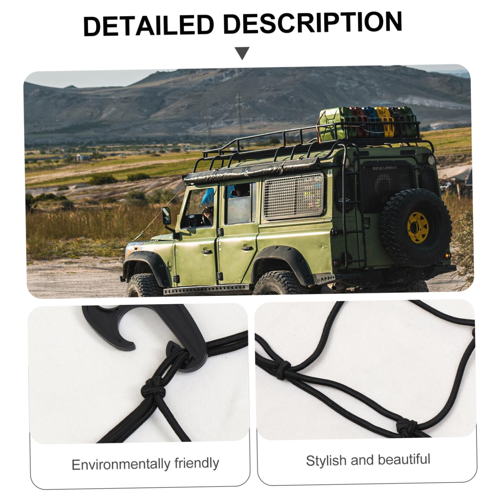 TOPBATHY 120x90 Cm Filet Élastique en Latex pour Bagages Voiture Compatible Pick-up Et Camping-Car Crochets Polyvalents pour Sécuriser Chargement Extérieur Transport Routier