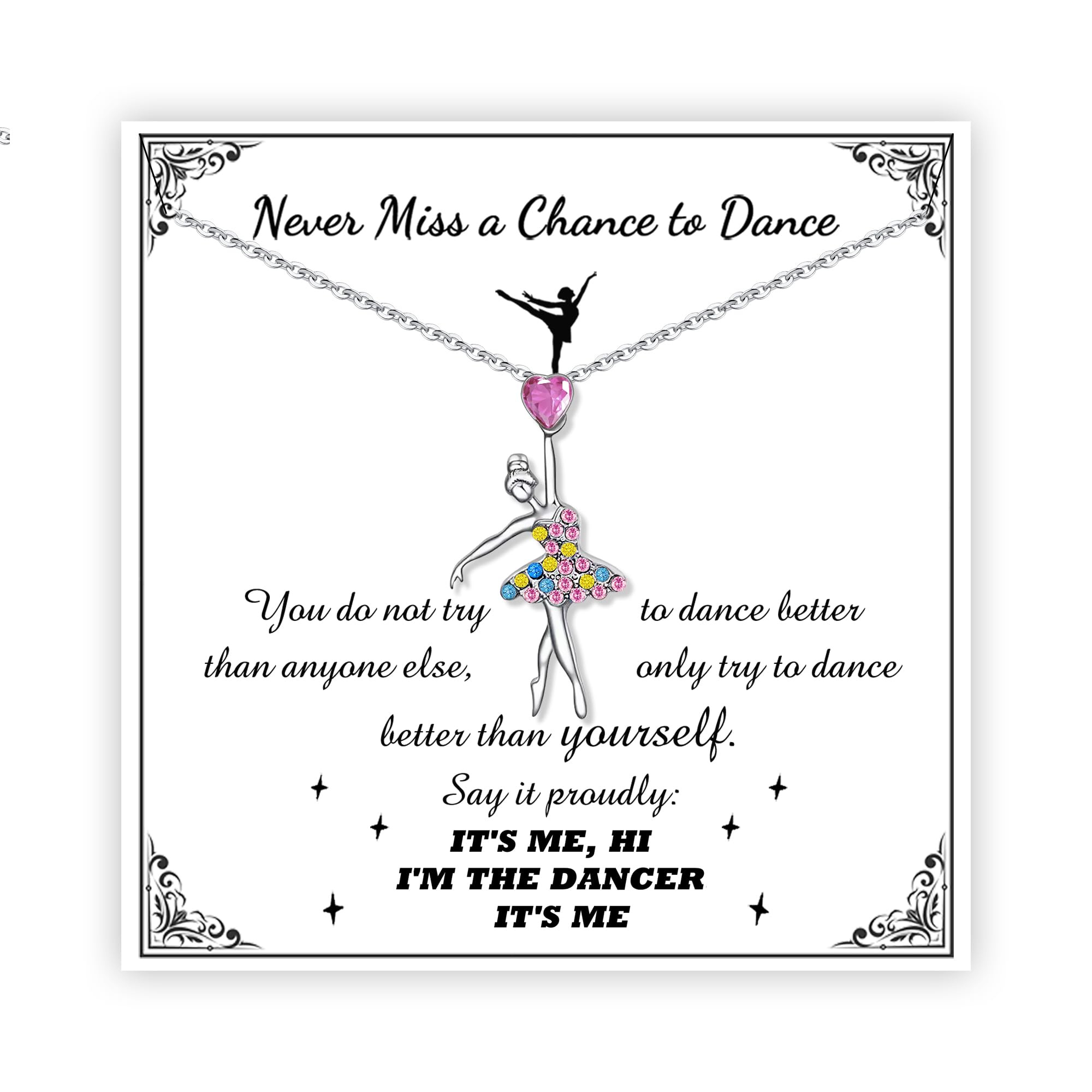 SmileBelle Cheerleader Gymnastics Dance Recital Gifts for Girls, Dance Horse Necklace Cheerleader Outfit as Birthday Gifts for Her, Gymnastics Cheer Necklace Stuff Jewelry as BDAY Gift for Daughter