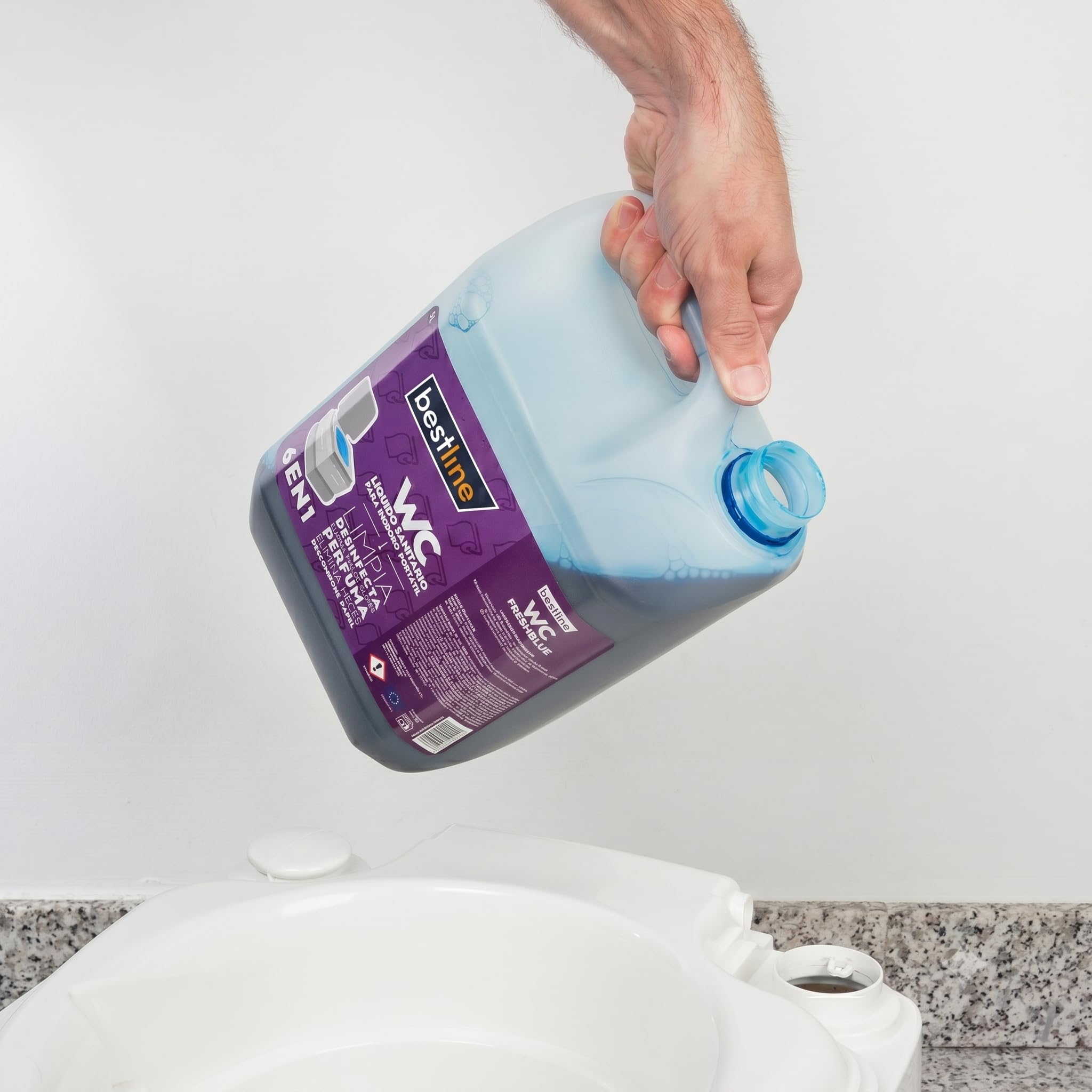BESTLINE - Pack 3 Garrafas Limpieza Inodoro Portátil WC Químico Caravanas - 15 litros