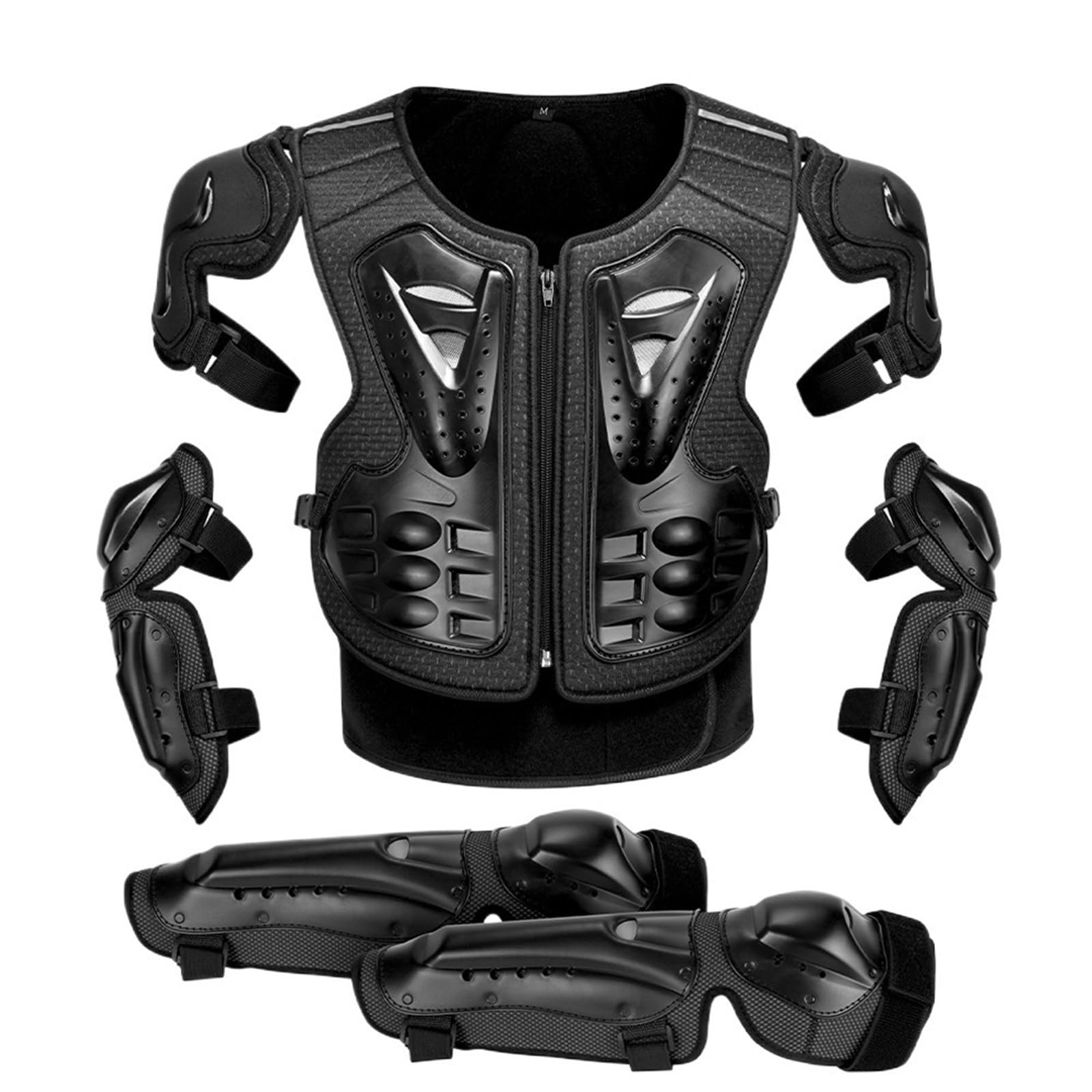 Moto Accessoires Moteur Garde Armure de Moto pour hommes, veste de Protection complète du corps, équipement de Protection pour Motocross Enduro Pare-Chocso(MC1019 Armor Auit-BK)