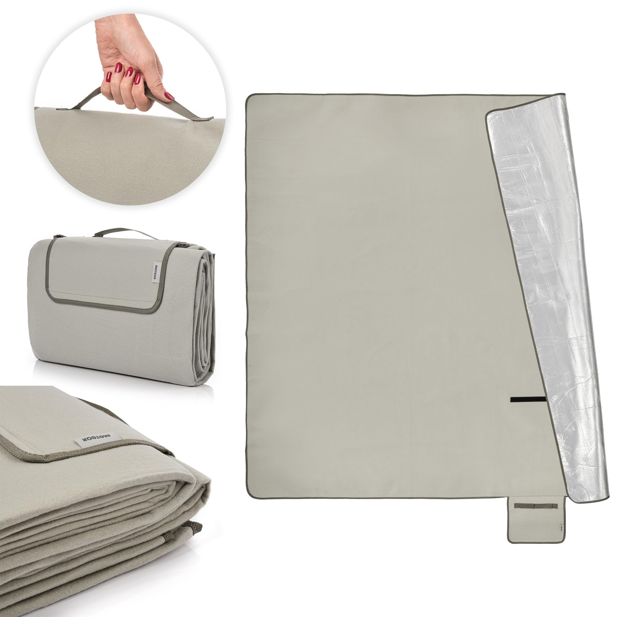 meteor Extra Large Picknickdecke mit wasserdichter Unterseite XXL sanddichte campingdecke Outdoor stranddecke tolle Picknick-Matte groß Thermo isoliert Camping-Decke für Park Garten Strand