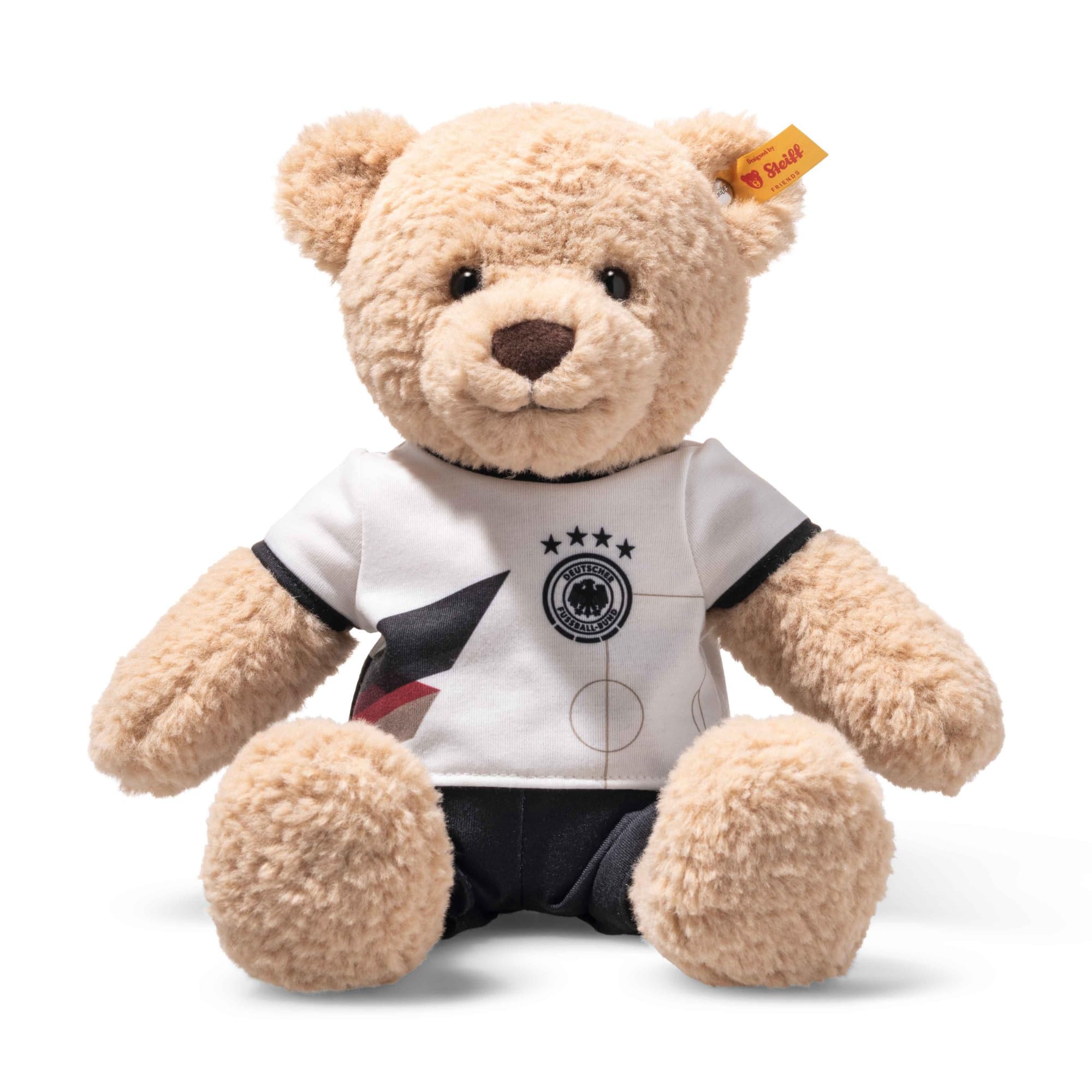 Steiff Pluszowa zabawka Ben Miś wydanie DFB, urocza lalka z plastikowymi oczami, chłopcy i dziewczęta, przyjaciele, pluszowa zabawka 30 cm, beżowa, 988165