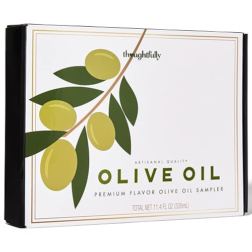 Miniatura 7 de Thoughtfully Gourmet, juego de 8 muestras de aceite de oliva, aceite de oliva virgen extra premium de España, sabores naturales incluyen ajo, chile,