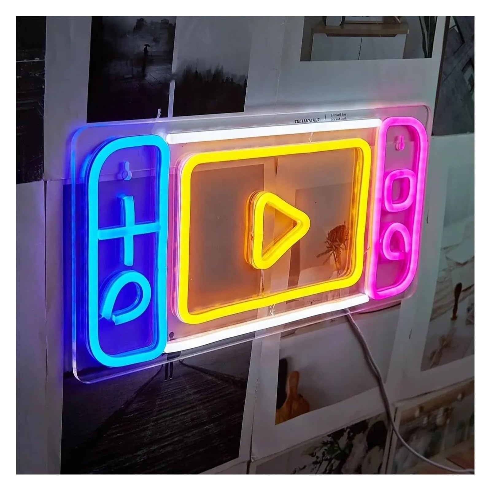 Lampada da parete con insegna al neon, per gamepad, sala giochi, camera letto, decorazione per feste, 38x32 cm