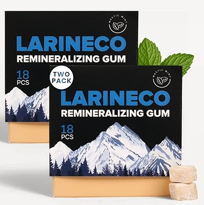 Larineco Remineralizing Gum with Nano Hydroxyapatite & Xylitol – Sugar-Free Cinnamon Xylitol Gum – Plastic-Free, Dye-Free, Aspartame-Free – Natural Base – 36 Pieces, Cinnamon