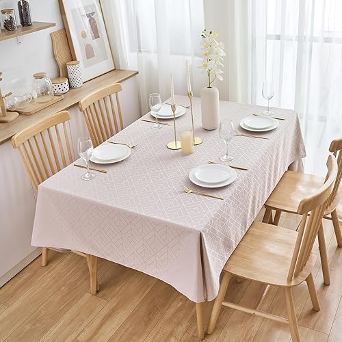 Miniatura 10 de Mantel redondo de jacquard de 70 pulgadas, color gris, diseño de hojas, borde festoneado, suave, sedoso, impermeable, resistente a las arrugas,