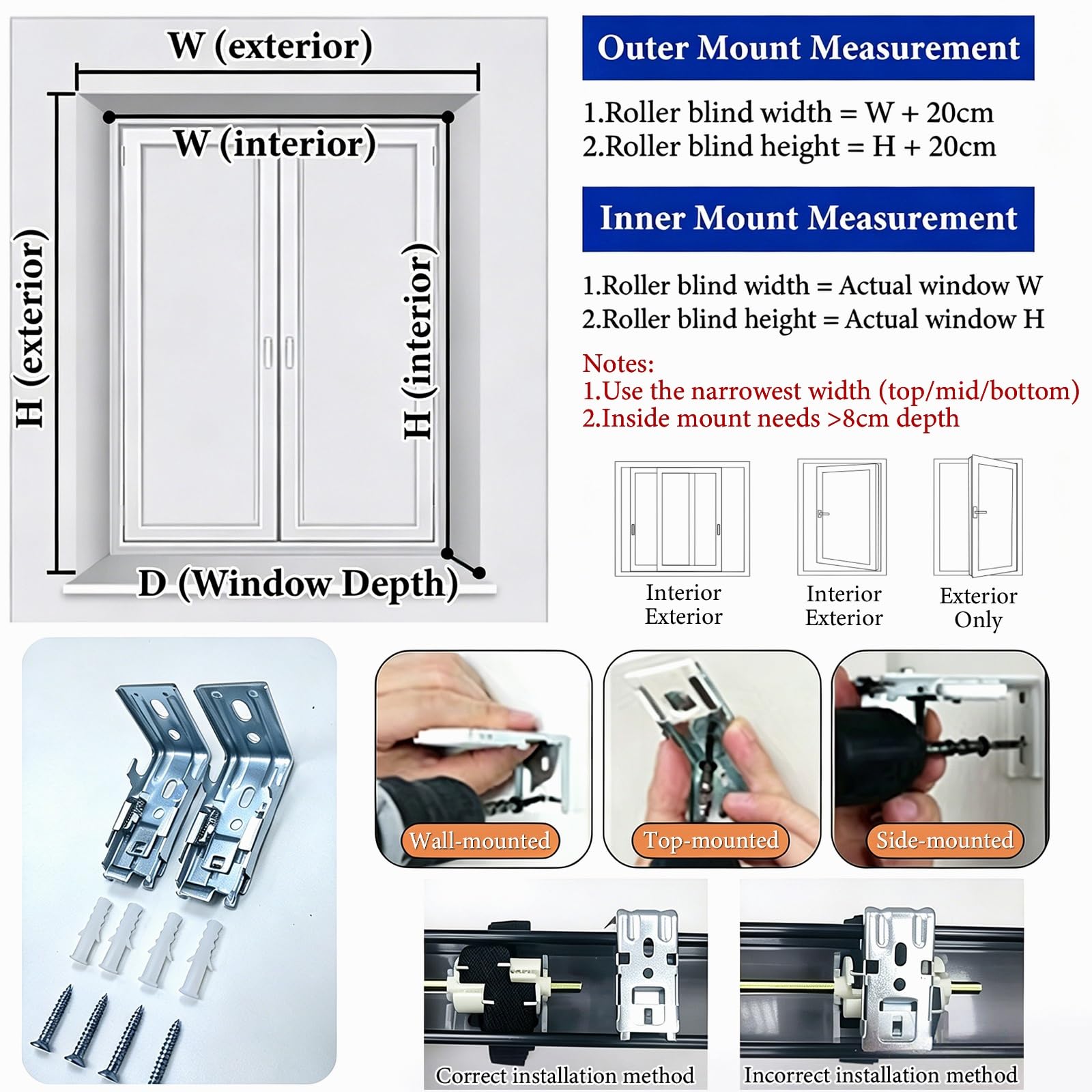 Fenster Jalousien Innen Fensterrahmen Sonnenschutz Fenster Innen mit 5 cm Lamellen Wasserfeste Sichtschutz Holzjalousie für Zuhause Büro Ausstellungsraum Geschäft(W45xH39in)