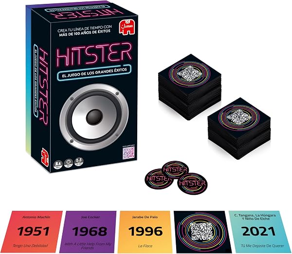 Hitster Original, Juego de Mesa Adultos y diviertido, Juego de Mesa Musical, a Partir de 16 años, de 2 a 10 Jugadores, App Gratuita, Juego de Fiesta, Español (ES) - 2