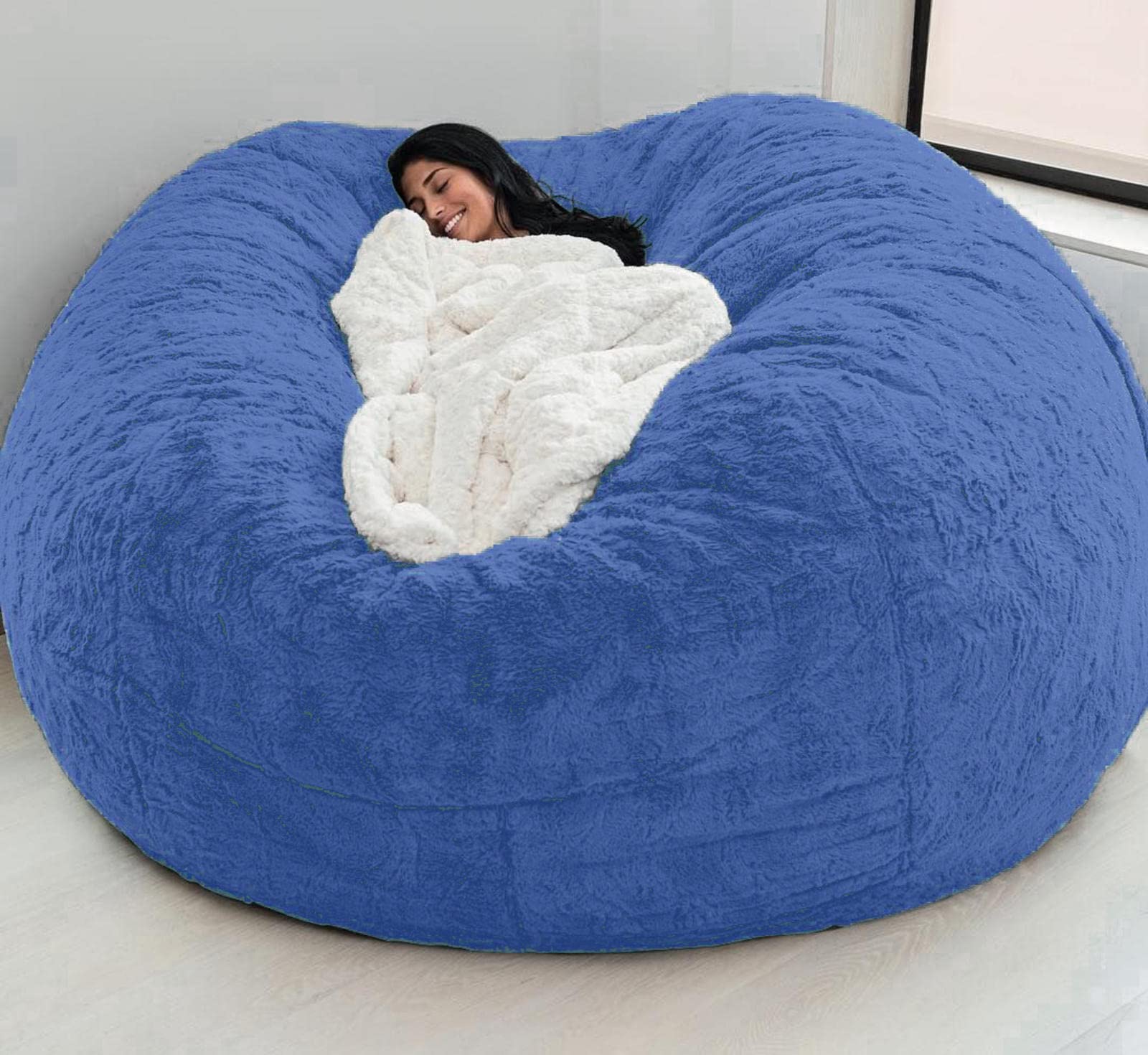 NIBHZ Bean Bag beanbag beanbag Cuscino di riempimento beanbag per Adulti Letto di Fagioli Gigante Enorme beanbag soffice beanbag Copertura Senza beanbag Cuscino beanbag Lazy Bag,Blue B-150X75cm