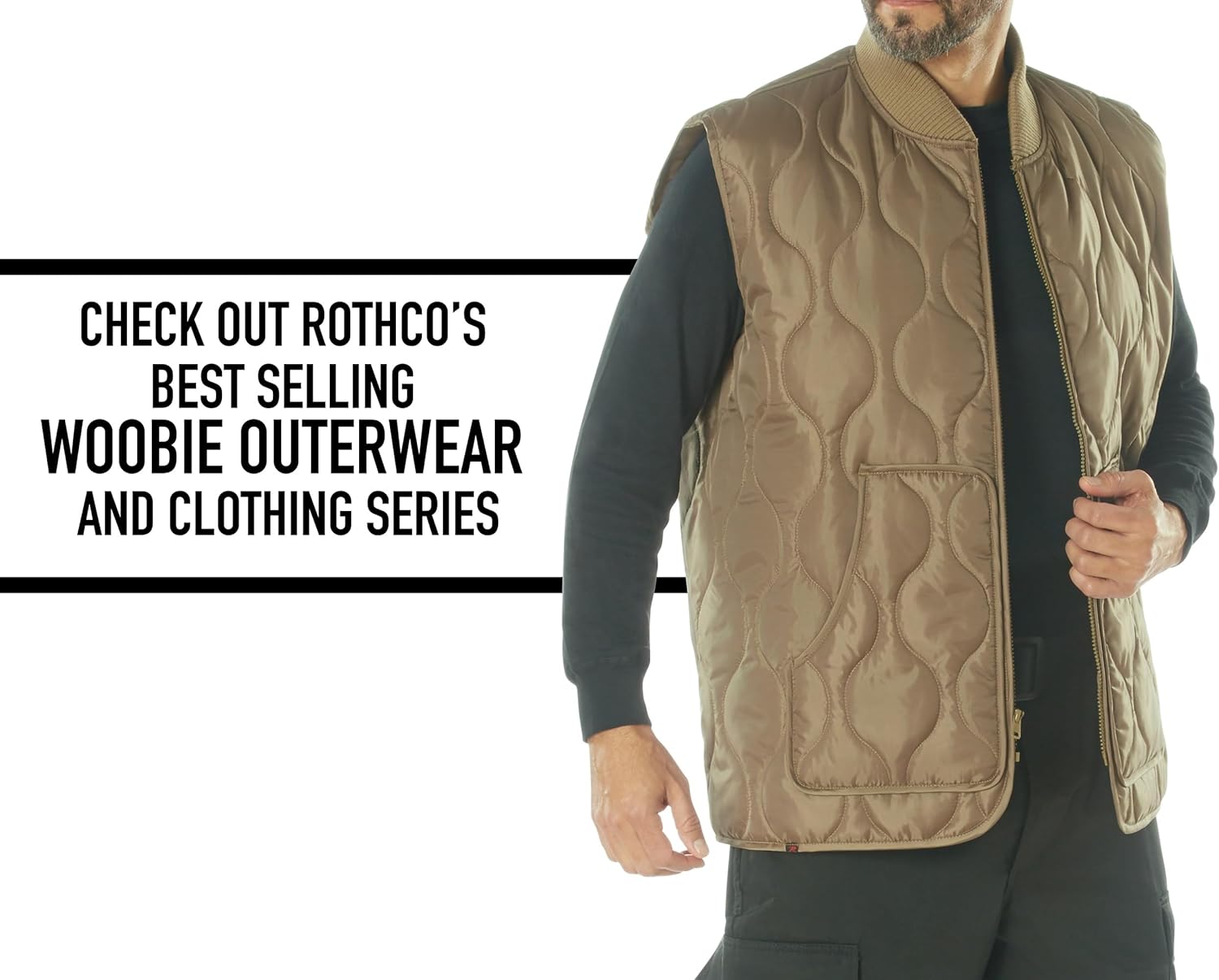 Rothco Quilted Woobie Vest – Comfortable Warm Outdoor Travel Puffer Sleeveless Jacket