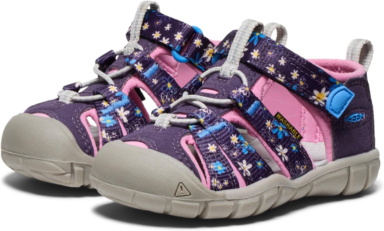KEEN Unisex-Child Seacamp 2 CNX Closed Toe Sandals, Daisies/Marina, 4